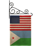 Djibouti US Friendship - Nationality Flags of the World Vertical Impressions Decorative Flags HG140359 Made In USA