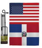 Dominican Republic US Friendship - Nationality Flags of the World Vertical Impressions Decorative Flags HG140361 Made In USA