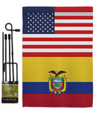 Ecuador US Friendship - Nationality Flags of the World Vertical Impressions Decorative Flags HG140365 Made In USA