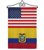 Ecuador US Friendship - Nationality Flags of the World Vertical Impressions Decorative Flags HG140365 Made In USA