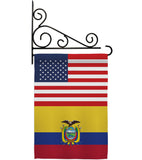 Ecuador US Friendship - Nationality Flags of the World Vertical Impressions Decorative Flags HG140365 Made In USA