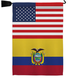 Ecuador US Friendship - Nationality Flags of the World Vertical Impressions Decorative Flags HG140365 Made In USA