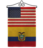 Ecuador US Friendship - Nationality Flags of the World Vertical Impressions Decorative Flags HG140365 Made In USA