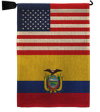 Ecuador US Friendship - Nationality Flags of the World Vertical Impressions Decorative Flags HG140365 Made In USA