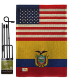 Ecuador US Friendship - Nationality Flags of the World Vertical Impressions Decorative Flags HG140365 Made In USA