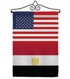 Egypt US Friendship - Nationality Flags of the World Vertical Impressions Decorative Flags HG140366 Made In USA