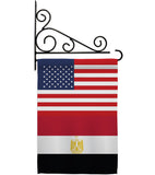 Egypt US Friendship - Nationality Flags of the World Vertical Impressions Decorative Flags HG140366 Made In USA