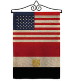 Egypt US Friendship - Nationality Flags of the World Vertical Impressions Decorative Flags HG140366 Made In USA