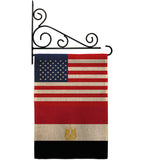 Egypt US Friendship - Nationality Flags of the World Vertical Impressions Decorative Flags HG140366 Made In USA