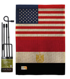 Egypt US Friendship - Nationality Flags of the World Vertical Impressions Decorative Flags HG140366 Made In USA