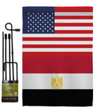 Egypt US Friendship - Nationality Flags of the World Vertical Impressions Decorative Flags HG140366 Made In USA