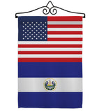 El Salvador US Friendship - Nationality Flags of the World Vertical Impressions Decorative Flags HG140367 Made In USA