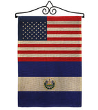 El Salvador US Friendship - Nationality Flags of the World Vertical Impressions Decorative Flags HG140367 Made In USA