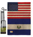 El Salvador US Friendship - Nationality Flags of the World Vertical Impressions Decorative Flags HG140367 Made In USA