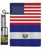 El Salvador US Friendship - Nationality Flags of the World Vertical Impressions Decorative Flags HG140367 Made In USA