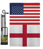 England US Friendship - Nationality Flags of the World Vertical Impressions Decorative Flags HG140368 Made In USA