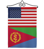 Eritrea US Friendship - Nationality Flags of the World Vertical Impressions Decorative Flags HG140370 Made In USA