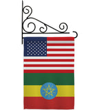 Ethiopia US Friendship - Nationality Flags of the World Vertical Impressions Decorative Flags HG140372 Made In USA