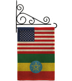 Ethiopia US Friendship - Nationality Flags of the World Vertical Impressions Decorative Flags HG140372 Made In USA