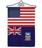 Falkland Islands US Friendship - Nationality Flags of the World Vertical Impressions Decorative Flags HG140374 Made In USA