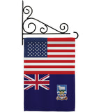 Falkland Islands US Friendship - Nationality Flags of the World Vertical Impressions Decorative Flags HG140374 Made In USA