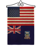 Falkland Islands US Friendship - Nationality Flags of the World Vertical Impressions Decorative Flags HG140374 Made In USA