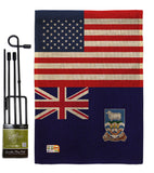 Falkland Islands US Friendship - Nationality Flags of the World Vertical Impressions Decorative Flags HG140374 Made In USA