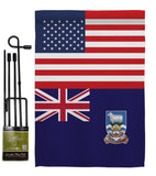 Falkland Islands US Friendship - Nationality Flags of the World Vertical Impressions Decorative Flags HG140374 Made In USA