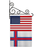 Faroe Islands US Friendship - Nationality Flags of the World Vertical Impressions Decorative Flags HG140376 Made In USA