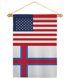 Faroe Islands US Friendship - Nationality Flags of the World Vertical Impressions Decorative Flags HG140376 Made In USA
