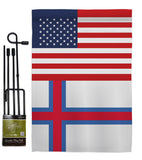 Faroe Islands US Friendship - Nationality Flags of the World Vertical Impressions Decorative Flags HG140376 Made In USA