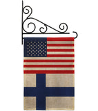 Finland US Friendship - Nationality Flags of the World Vertical Impressions Decorative Flags HG140378 Made In USA