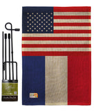 France US Friendship - Nationality Flags of the World Vertical Impressions Decorative Flags HG140379 Made In USA