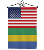 Gabon US Friendship - Nationality Flags of the World Vertical Impressions Decorative Flags HG140380 Made In USA