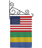 Gabon US Friendship - Nationality Flags of the World Vertical Impressions Decorative Flags HG140380 Made In USA