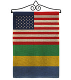 Gabon US Friendship - Nationality Flags of the World Vertical Impressions Decorative Flags HG140380 Made In USA