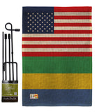 Gabon US Friendship - Nationality Flags of the World Vertical Impressions Decorative Flags HG140380 Made In USA