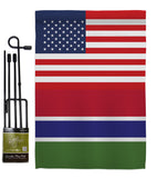 Gambia US Friendship - Nationality Flags of the World Vertical Impressions Decorative Flags HG140381 Made In USA