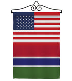 Gambia US Friendship - Nationality Flags of the World Vertical Impressions Decorative Flags HG140381 Made In USA