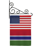 Gambia US Friendship - Nationality Flags of the World Vertical Impressions Decorative Flags HG140381 Made In USA