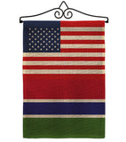 Gambia US Friendship - Nationality Flags of the World Vertical Impressions Decorative Flags HG140381 Made In USA
