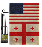 Georgia Republic US Friendship - Nationality Flags of the World Vertical Impressions Decorative Flags HG140382 Made In USA