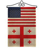 Georgia Republic US Friendship - Nationality Flags of the World Vertical Impressions Decorative Flags HG140382 Made In USA