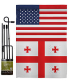 Georgia Republic US Friendship - Nationality Flags of the World Vertical Impressions Decorative Flags HG140382 Made In USA