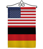 Germany US Friendship - Nationality Flags of the World Vertical Impressions Decorative Flags HG140384 Made In USA