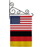 Germany US Friendship - Nationality Flags of the World Vertical Impressions Decorative Flags HG140384 Made In USA