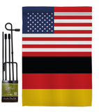 Germany US Friendship - Nationality Flags of the World Vertical Impressions Decorative Flags HG140384 Made In USA