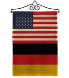 Germany US Friendship - Nationality Flags of the World Vertical Impressions Decorative Flags HG140384 Made In USA