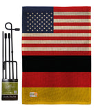 Germany US Friendship - Nationality Flags of the World Vertical Impressions Decorative Flags HG140384 Made In USA