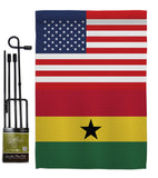 Ghana US Friendship - Nationality Flags of the World Vertical Impressions Decorative Flags HG140385 Made In USA